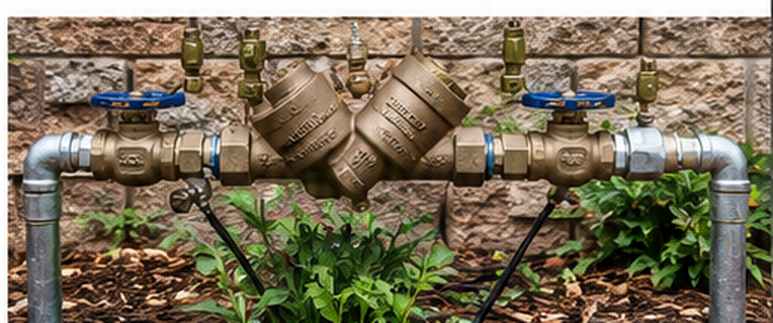 Backflow prevention assembly installed for a residential irrigation system