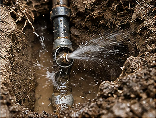Sprinkler line leaking underground